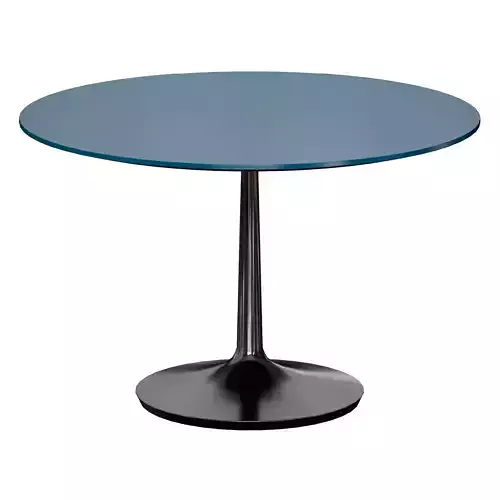 Nero 48 Blue Lacquer Dining Table with Matte Black Base