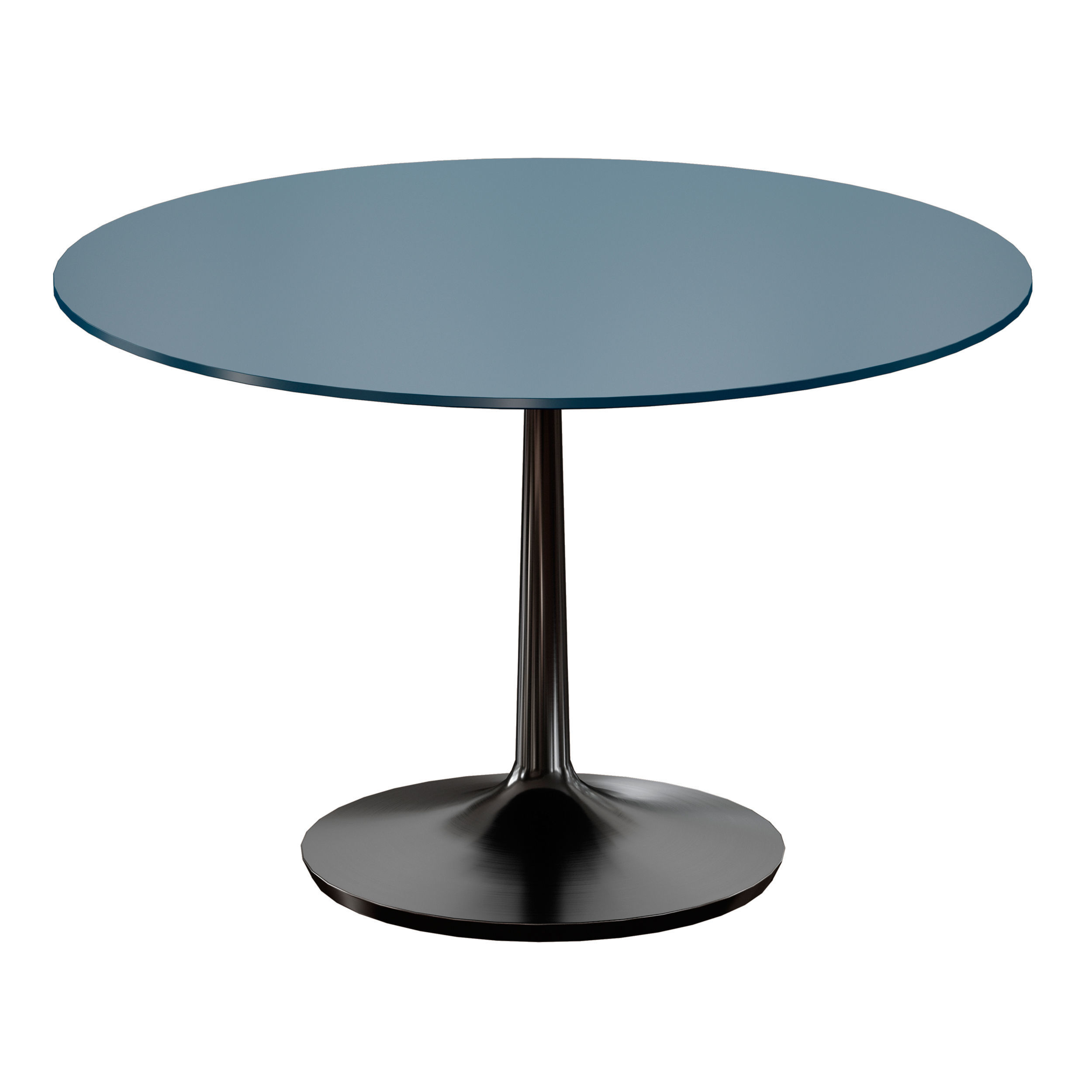 Nero 48 Blue Lacquer Dining Table with Matte Black Base 3D model_6