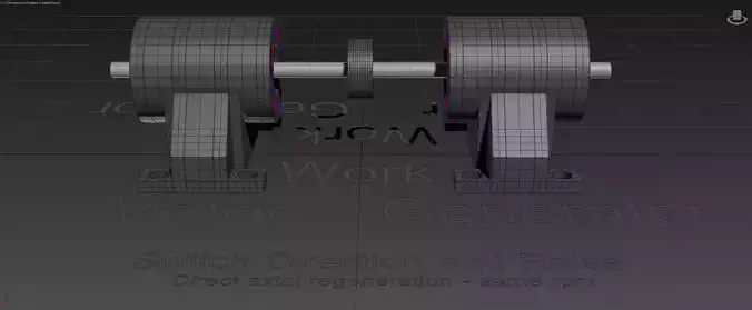 Motor - Work - Generator - Direct Axial Regeneration - Concept 3D model