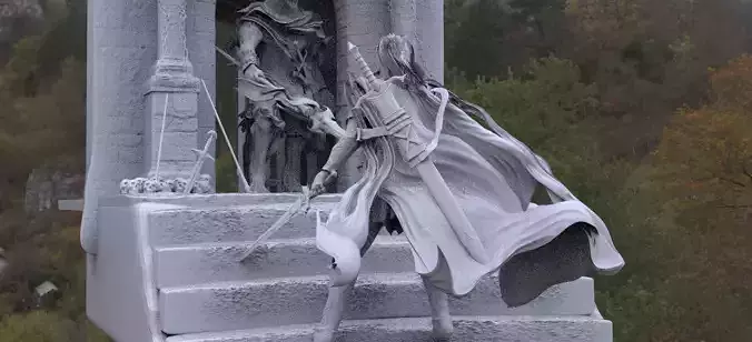 Warrior with epic sword