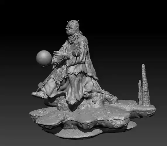 Tusken Raider showing off Krayt Dragon Egg 3D print model