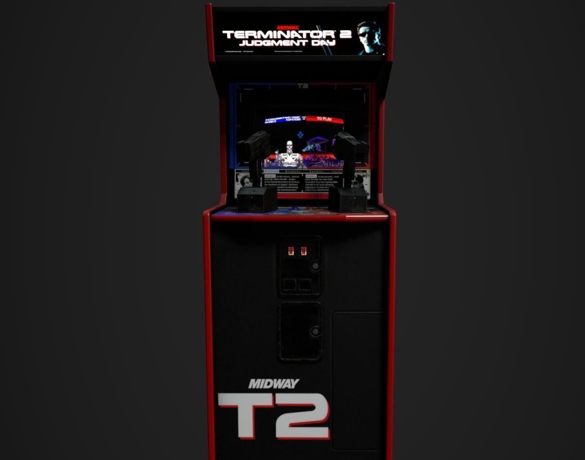 Terminator 2 arcade machine Low-poly 3D model_4