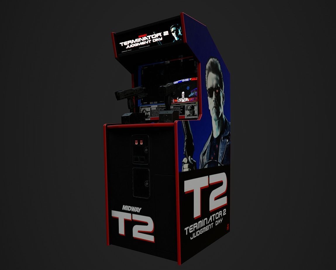 Terminator 2 arcade machine Low-poly 3D model_1