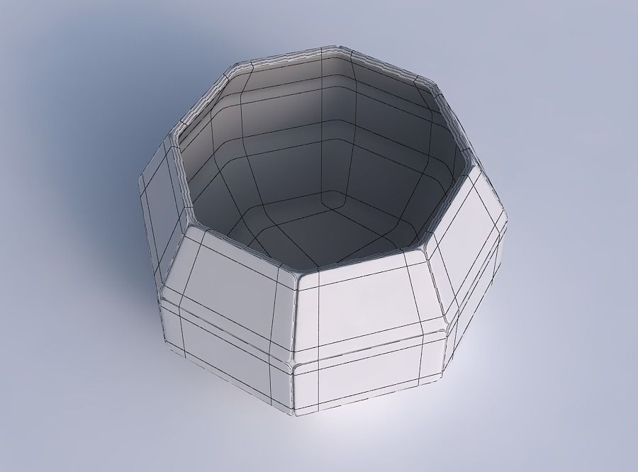 Bowl spheric with huge plates 3D print model_6