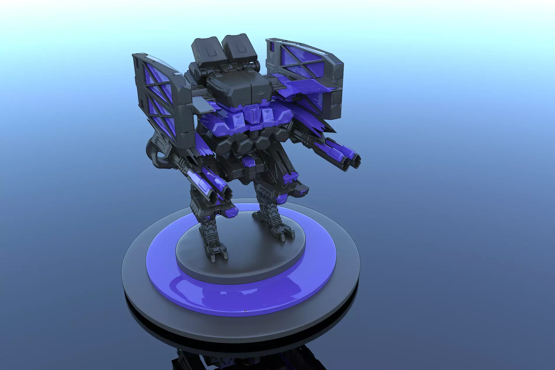 Cyborg Prototype Mecha Robot SciFi 3D model_0