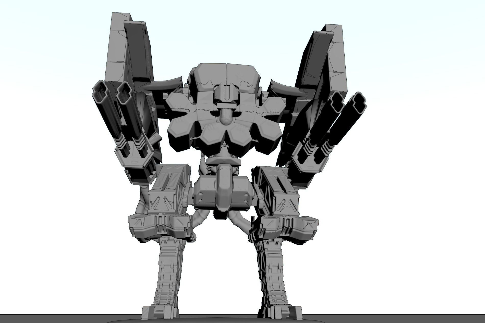 Cyborg Prototype Mecha Robot SciFi 3D model_4