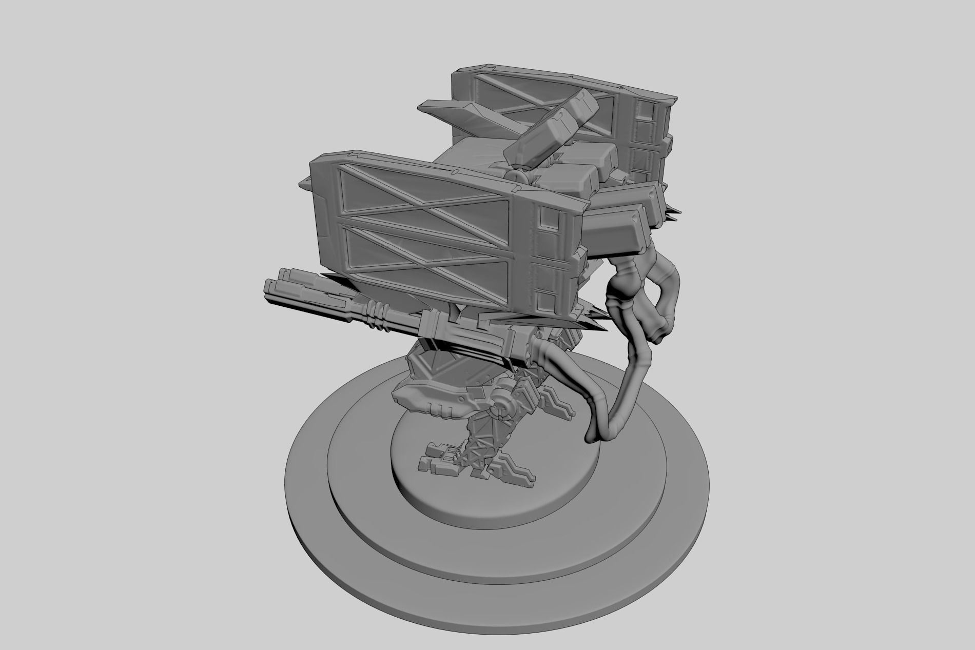 Cyborg Prototype Mecha Robot SciFi 3D model_6