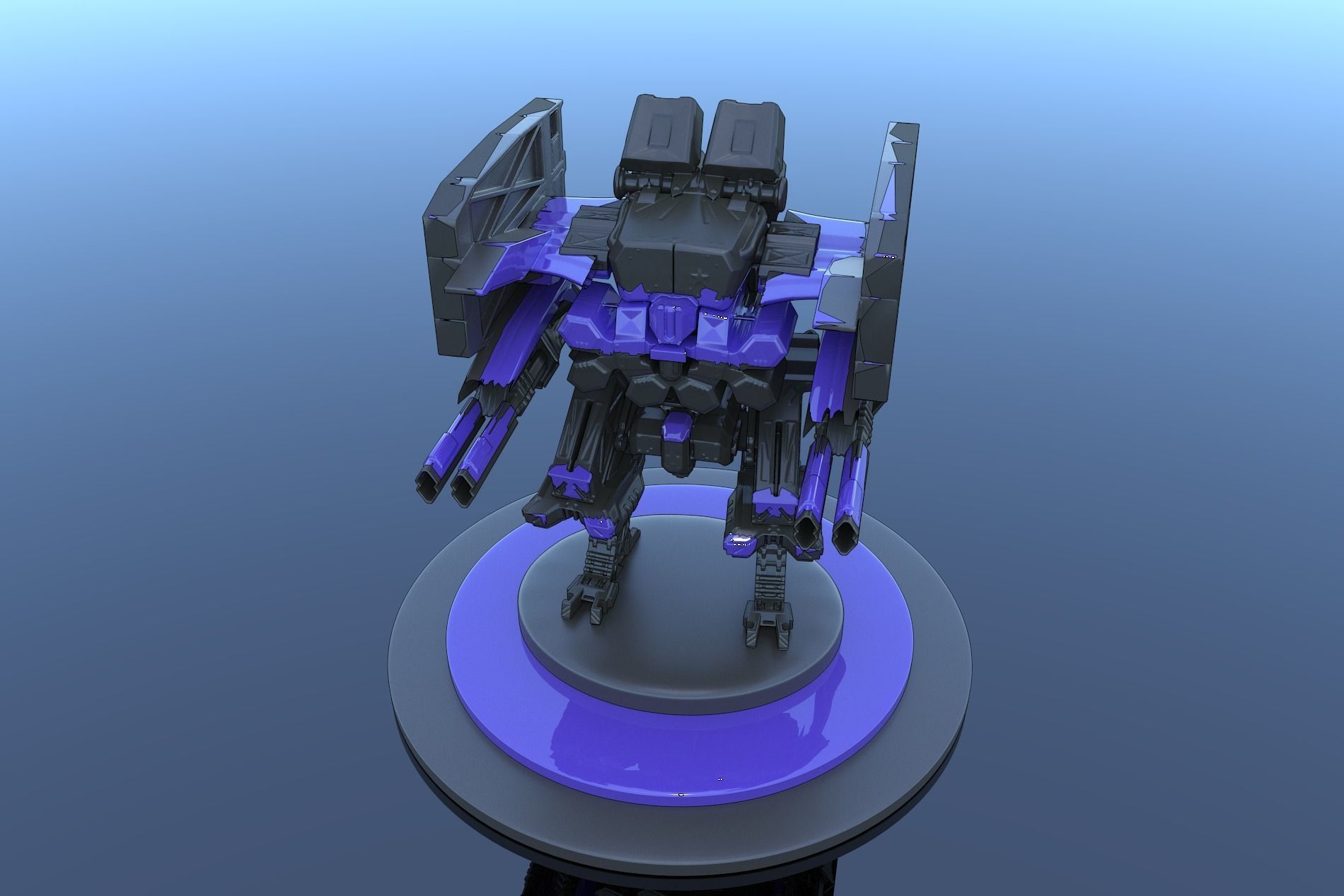 Cyborg Prototype Mecha Robot SciFi 3D model_1
