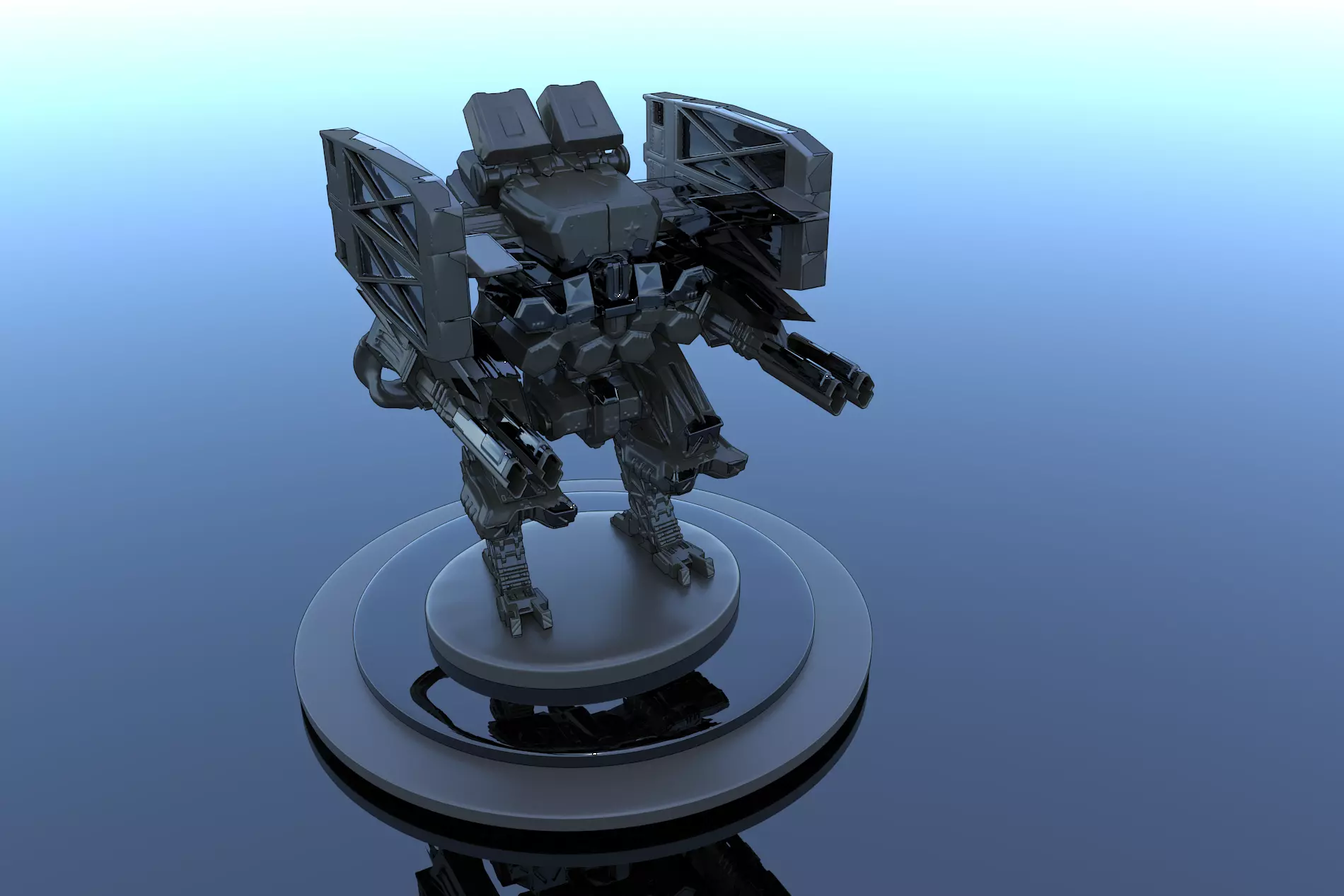 Cyborg Prototype Mecha Robot SciFi 3D model_0