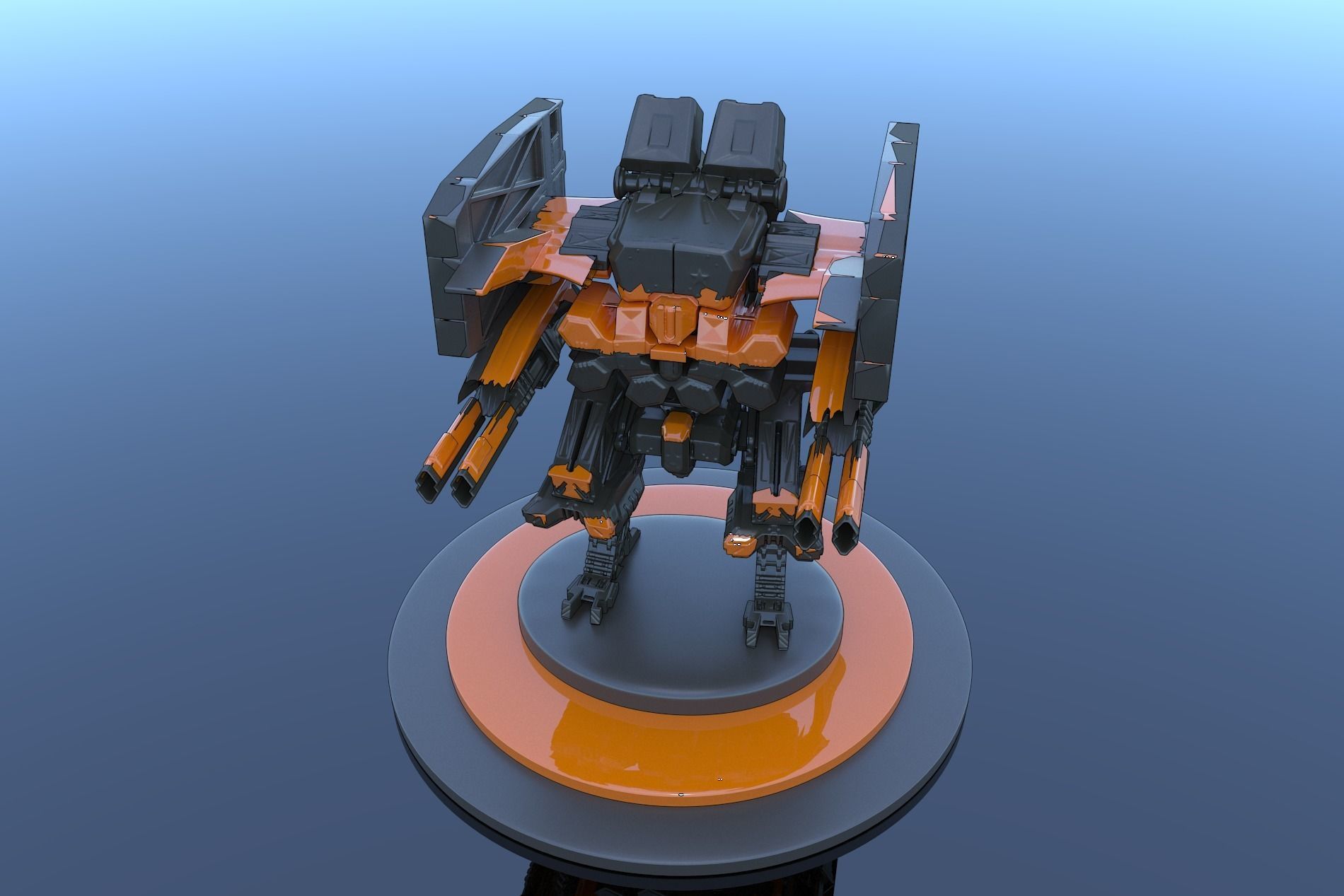 Cyborg Prototype Mecha Robot SciFi 3D model_1
