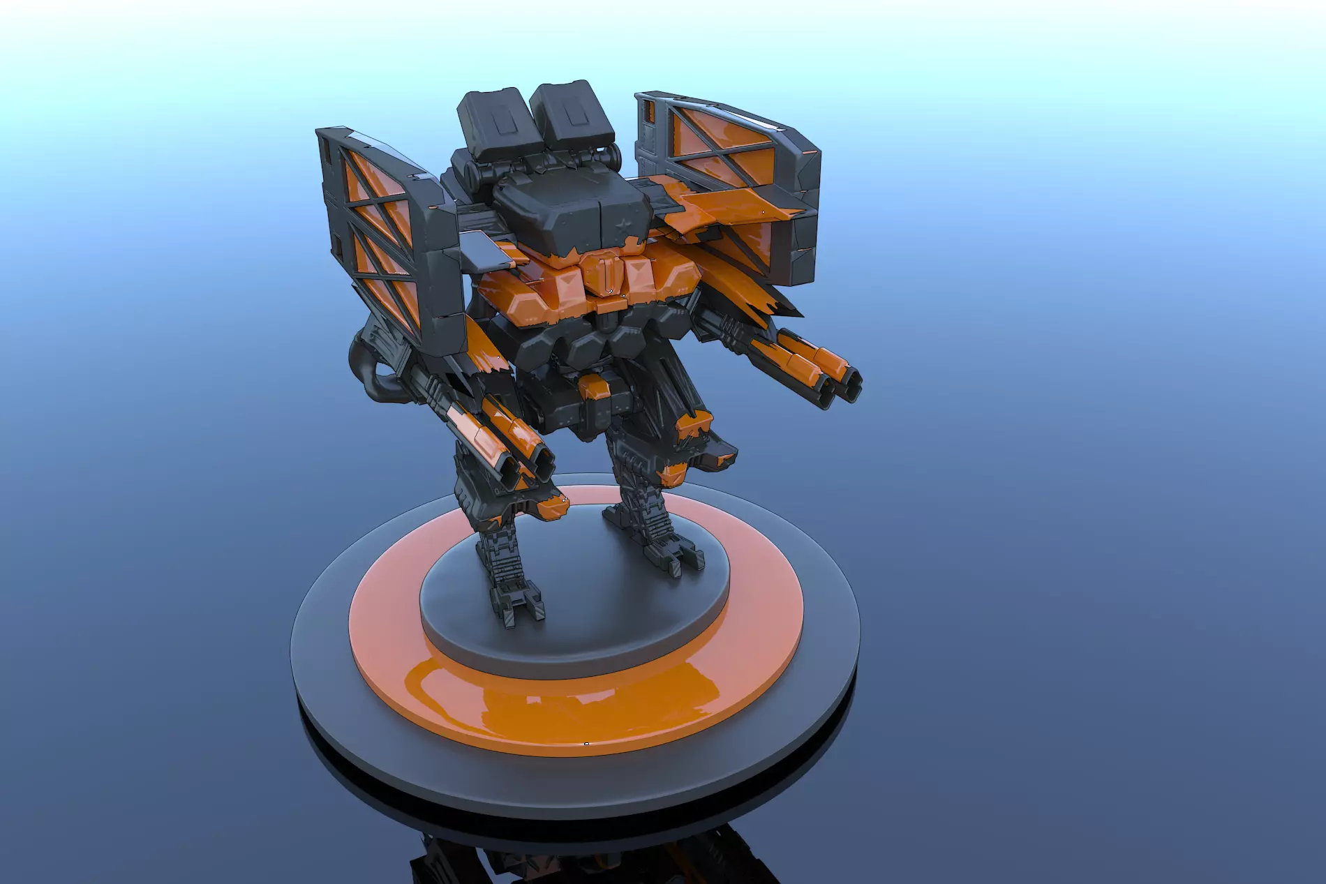 Cyborg Prototype Mecha Robot SciFi 3D model_0