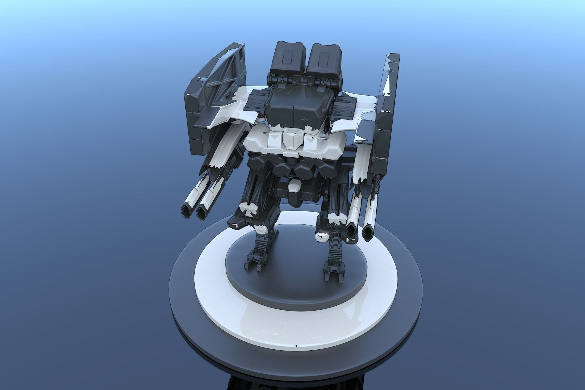 Cyborg Prototype Mecha Robot SciFi  3D model_1