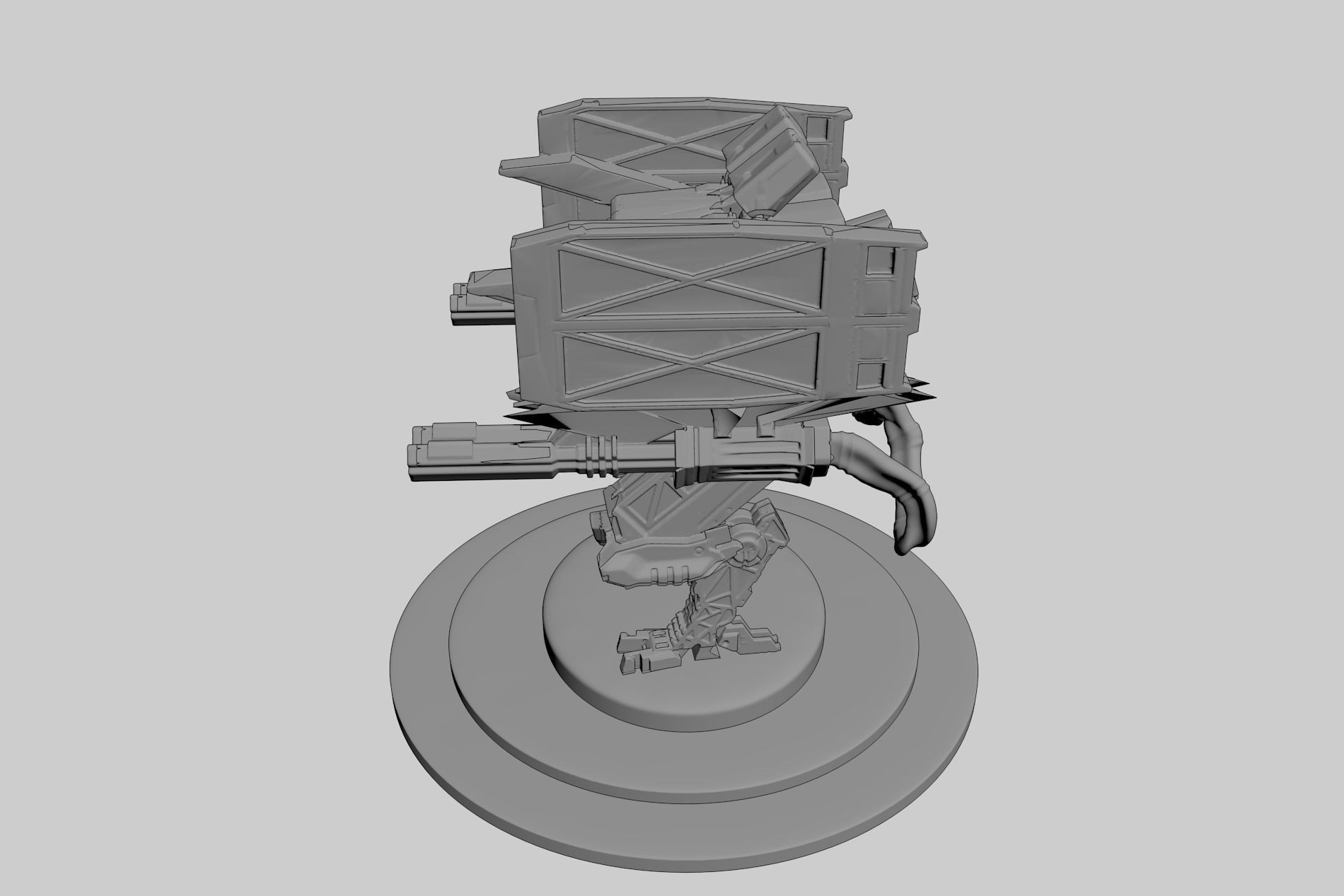 Cyborg Prototype Mecha Robot SciFi 3D model_5