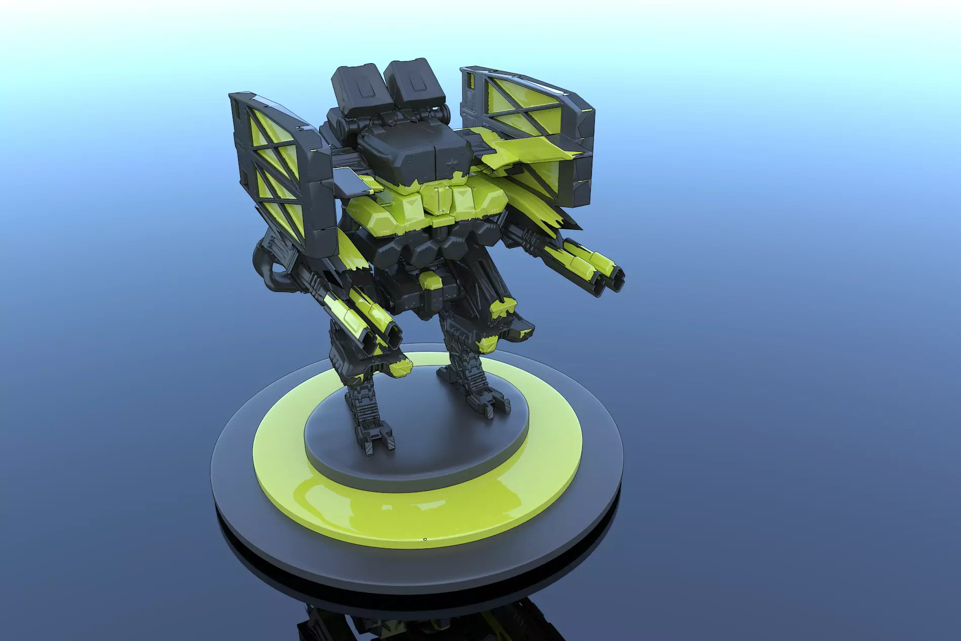 Cyborg Prototype Mecha Robot SciFi 3D model_0