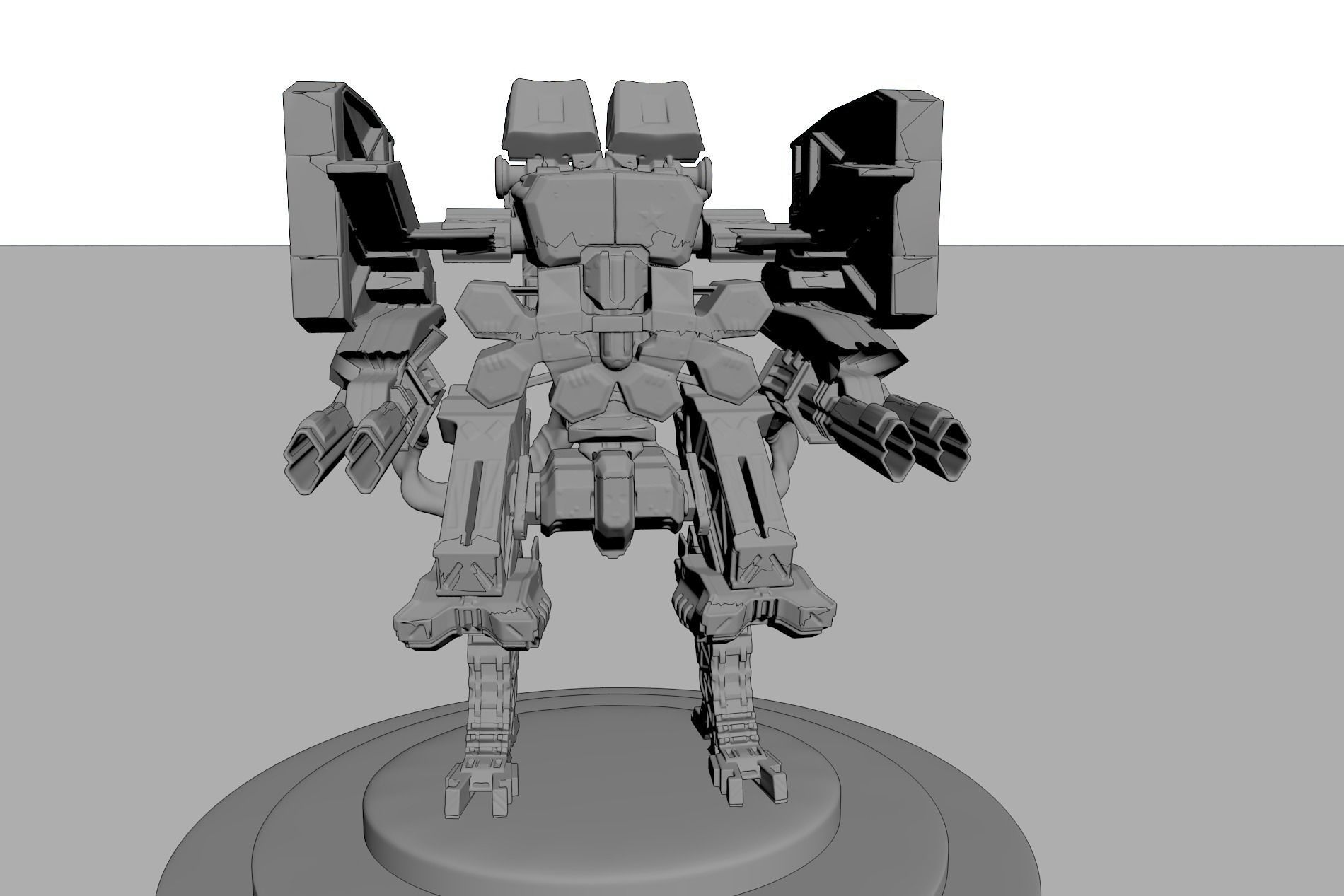 Cyborg Prototype Mecha Robot SciFi 3D model_11
