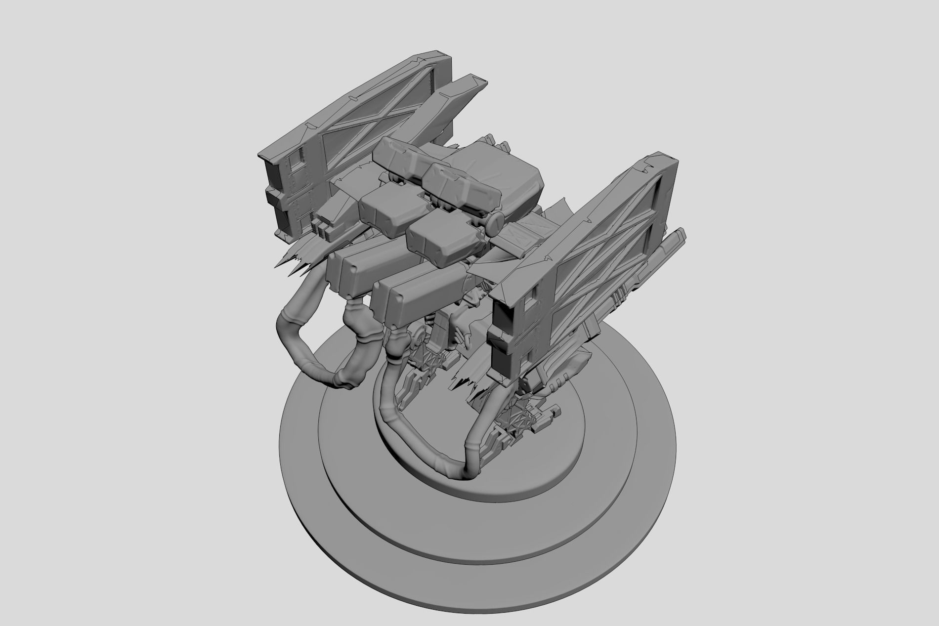 Cyborg Prototype Mecha Robot SciFi 3D model_9
