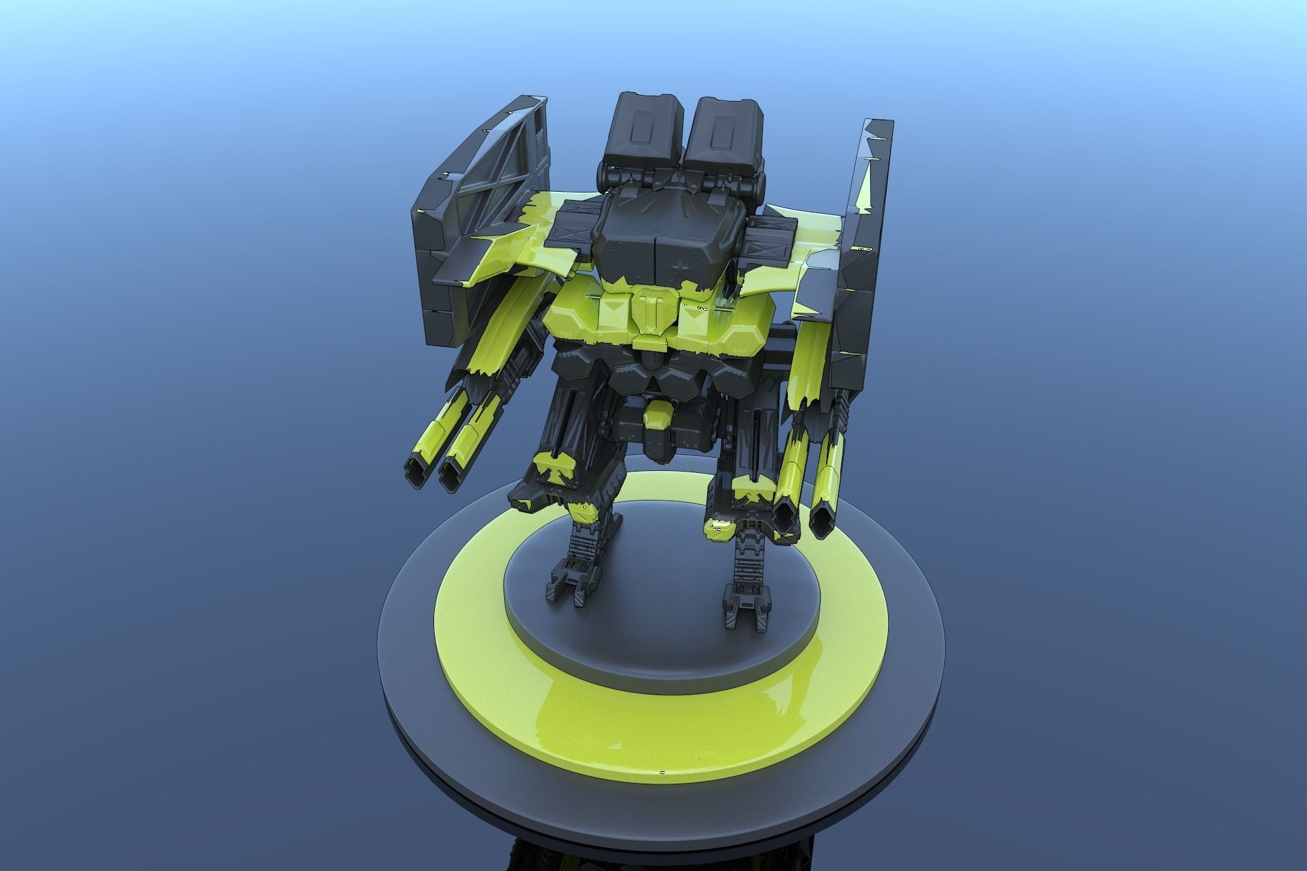 Cyborg Prototype Mecha Robot SciFi 3D model_1