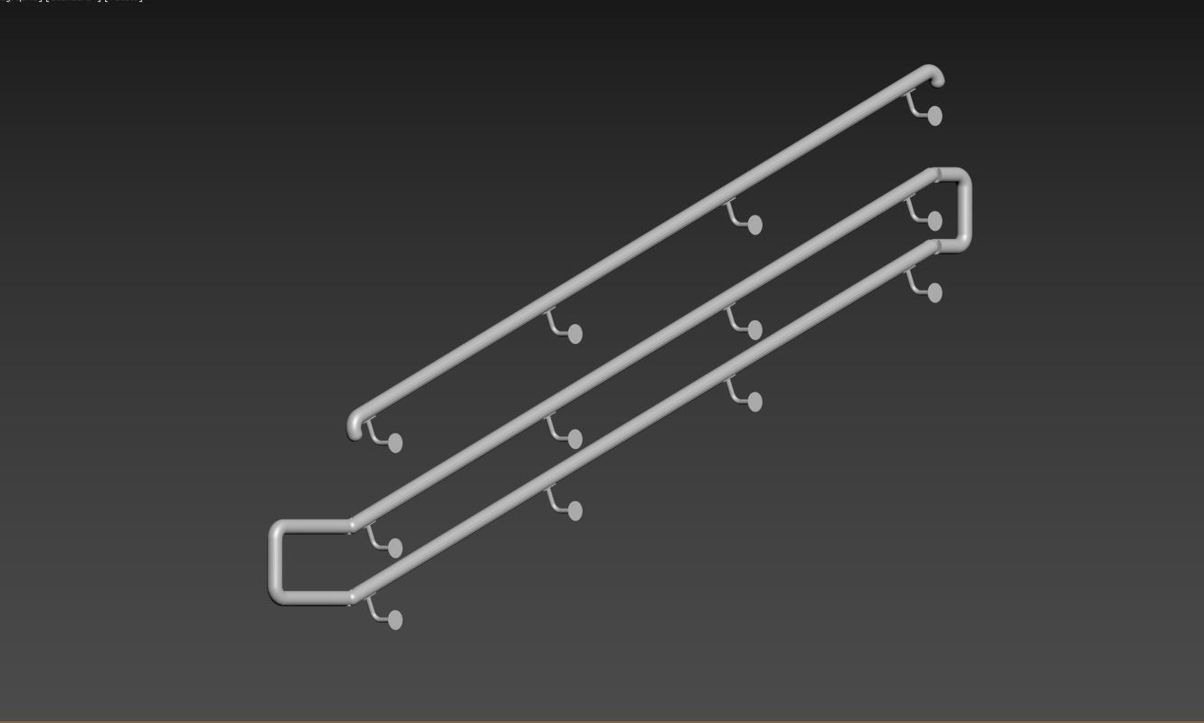 Railing stainless steel 3D model_15