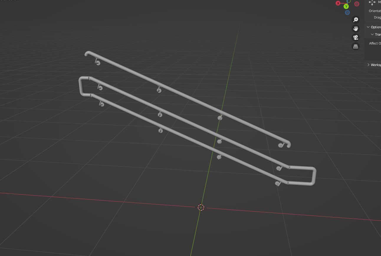 Railing stainless steel 3D model_23