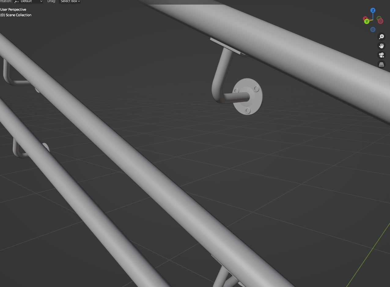 Railing stainless steel 3D model_24
