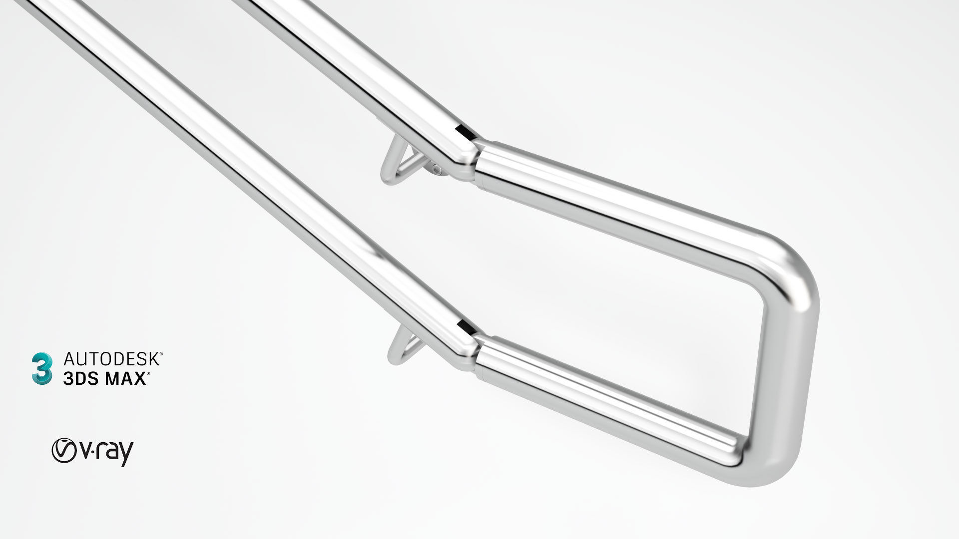 Railing stainless steel 3D model_5