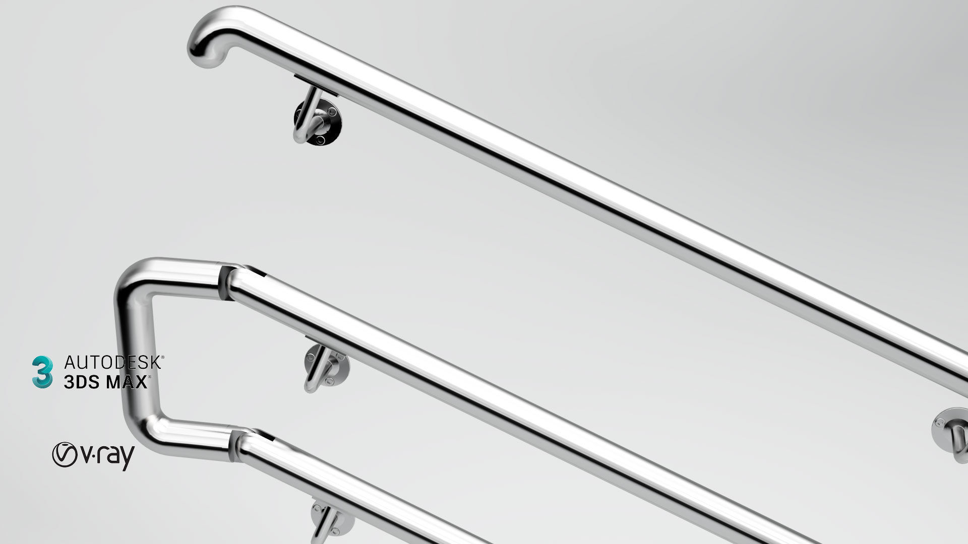 Railing stainless steel 3D model_6