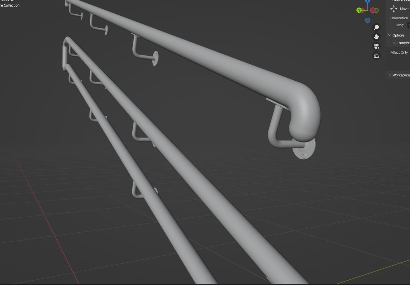 Railing stainless steel 3D model_26