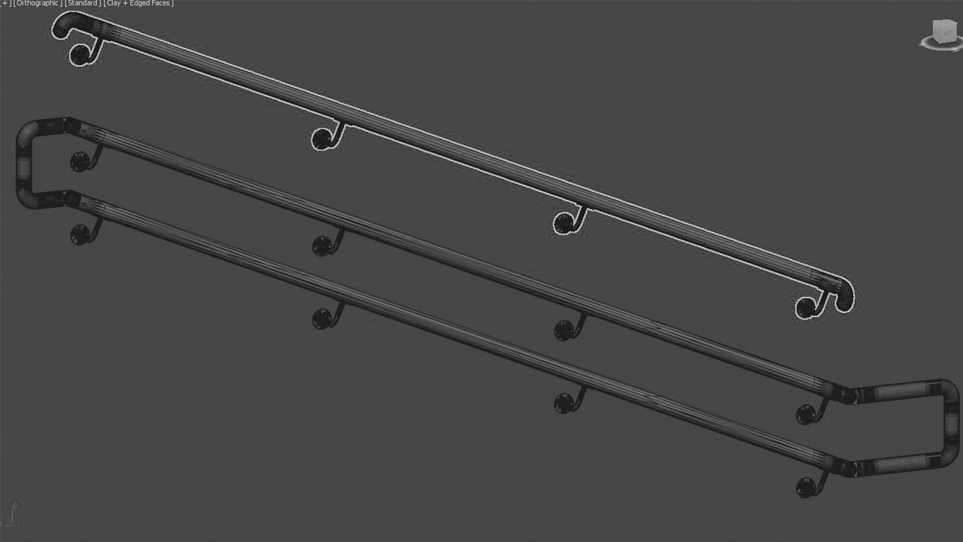 Railing stainless steel 3D model_22