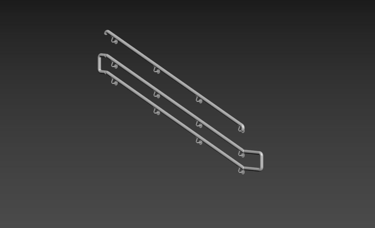 Railing stainless steel 3D model_11