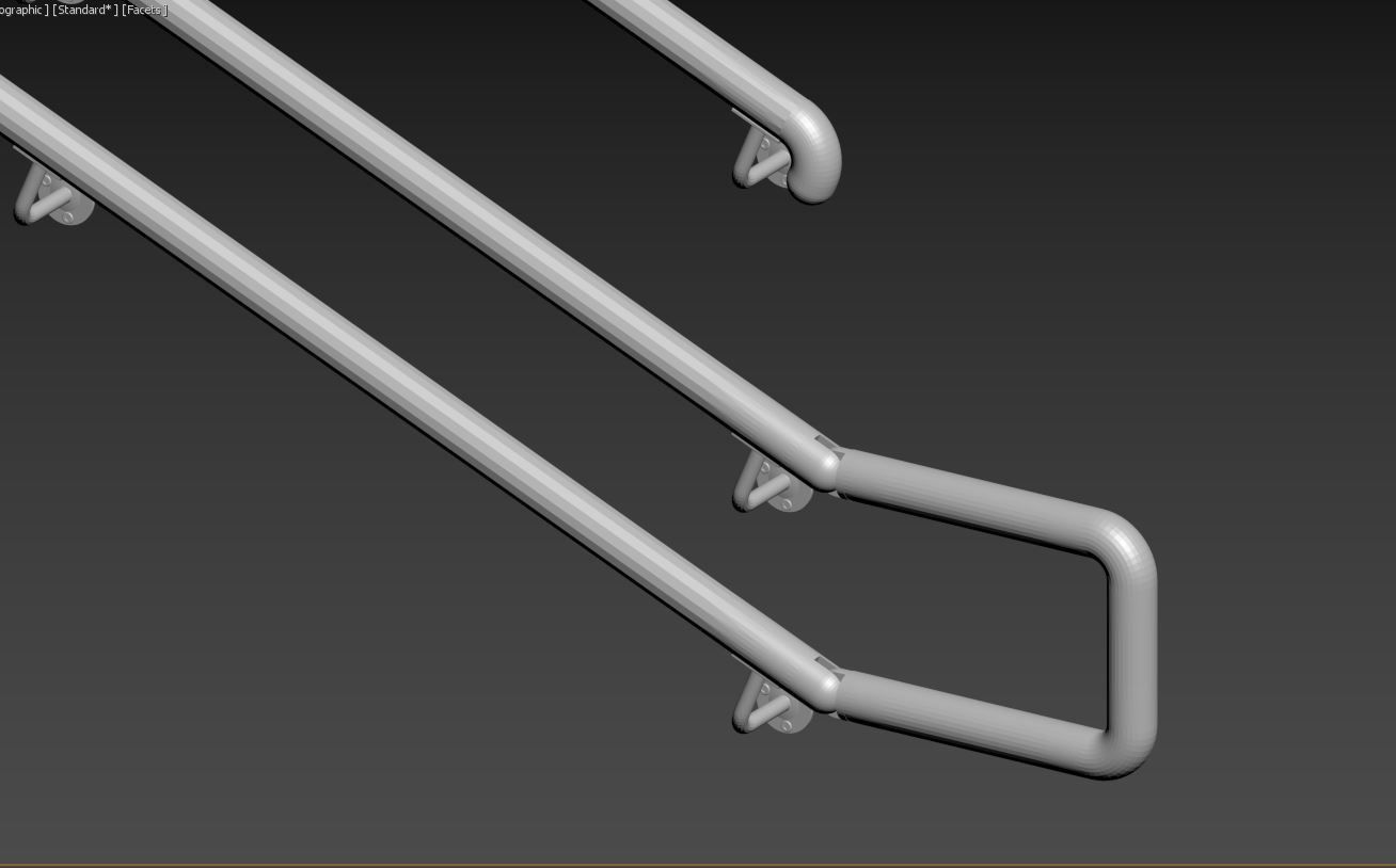 Railing stainless steel 3D model_13