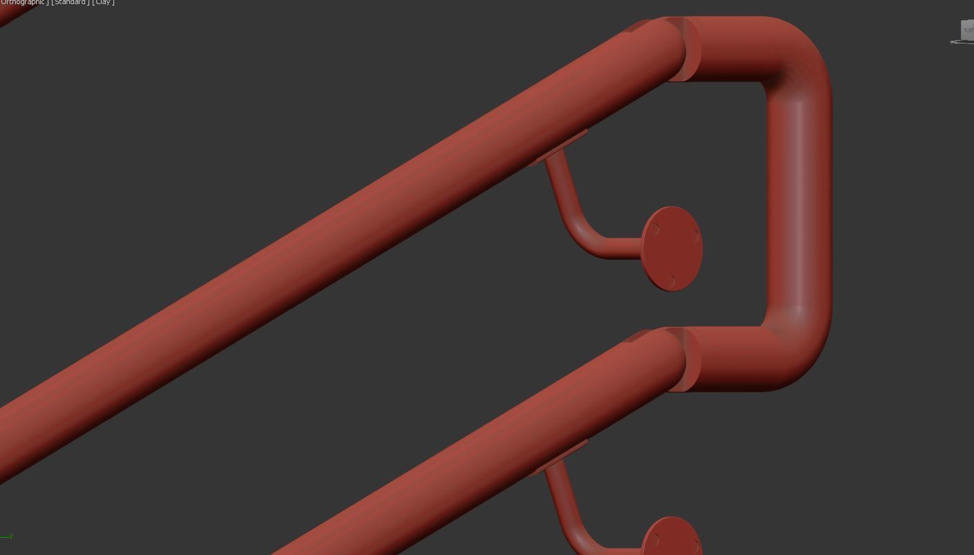 Railing stainless steel 3D model_16