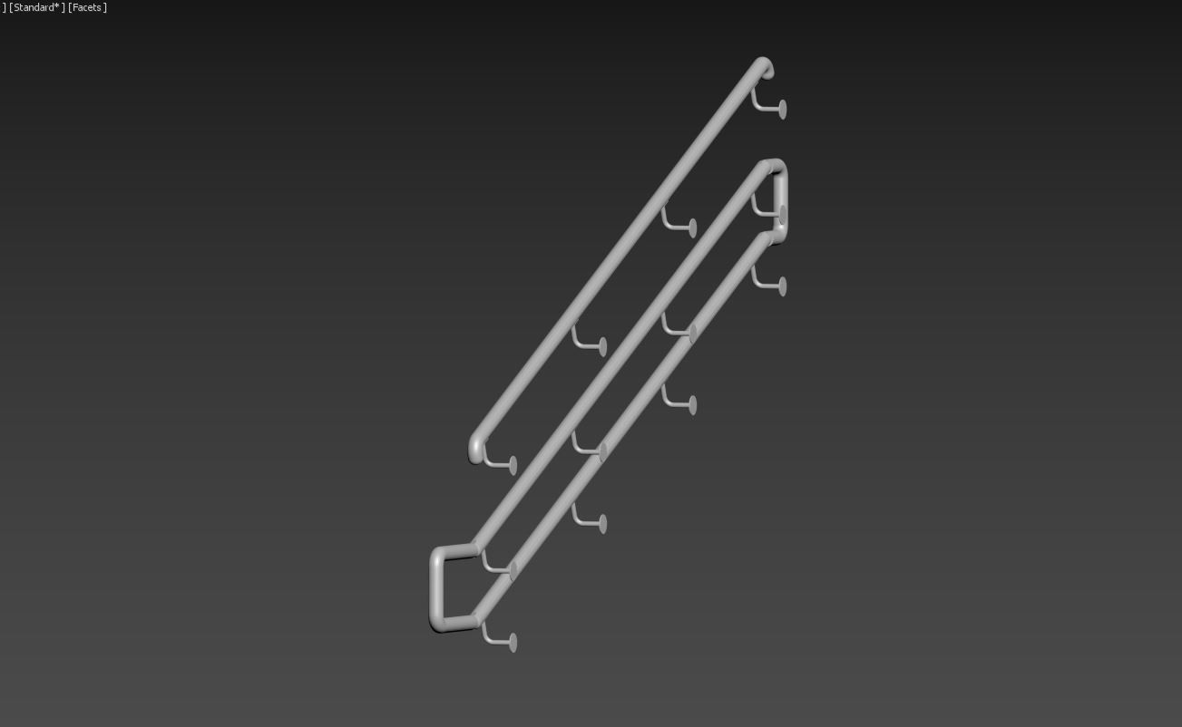Railing stainless steel 3D model_14
