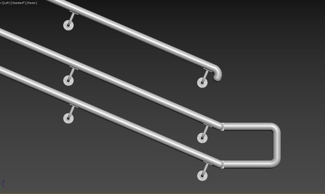 Railing stainless steel 3D model_12