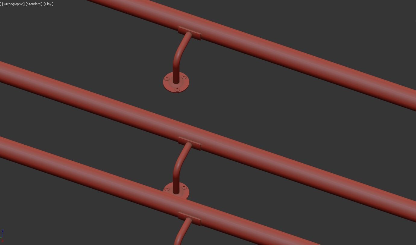 Railing stainless steel 3D model_19