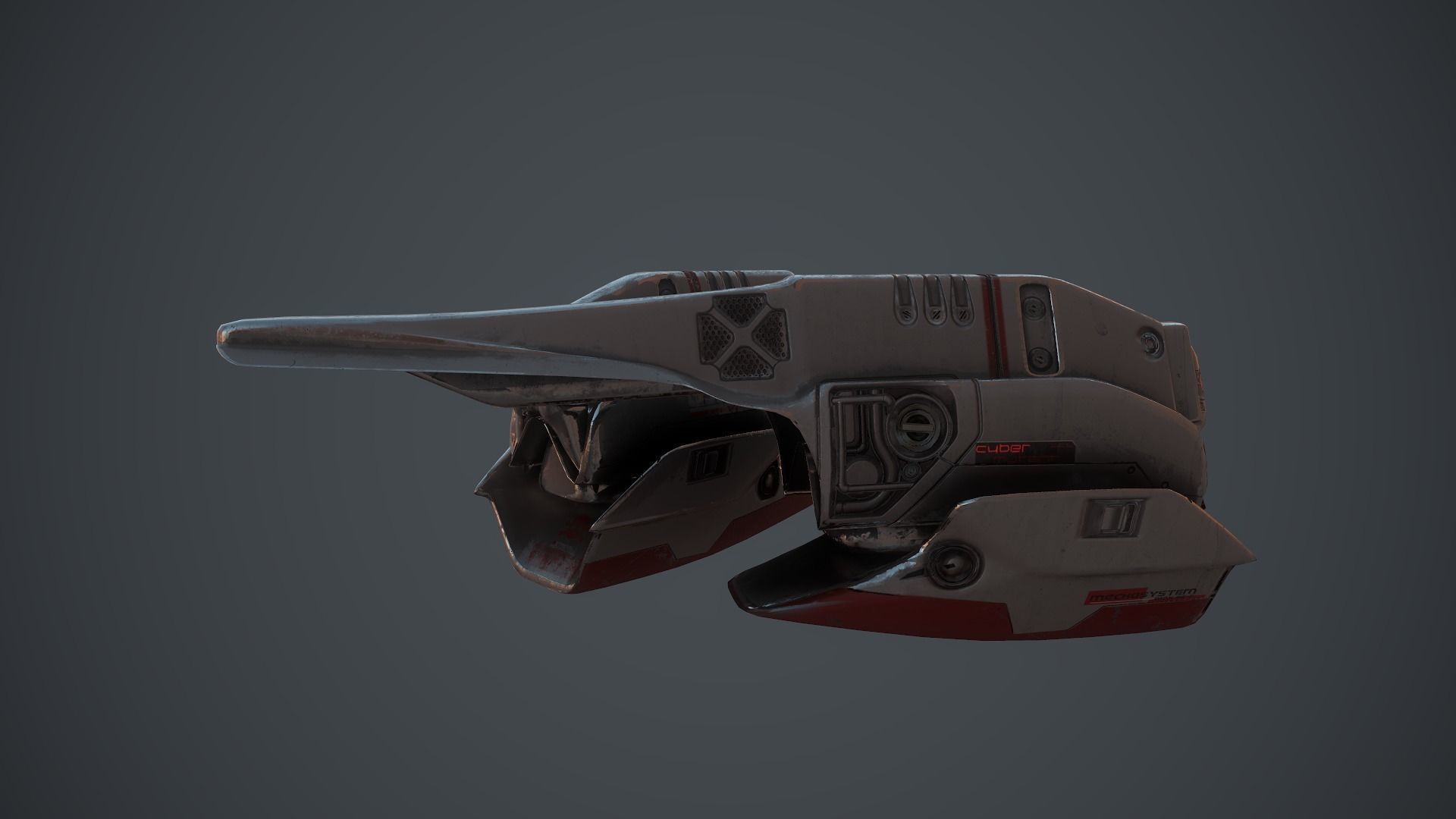 Sci-fi War Drone Low-poly 3D model_22