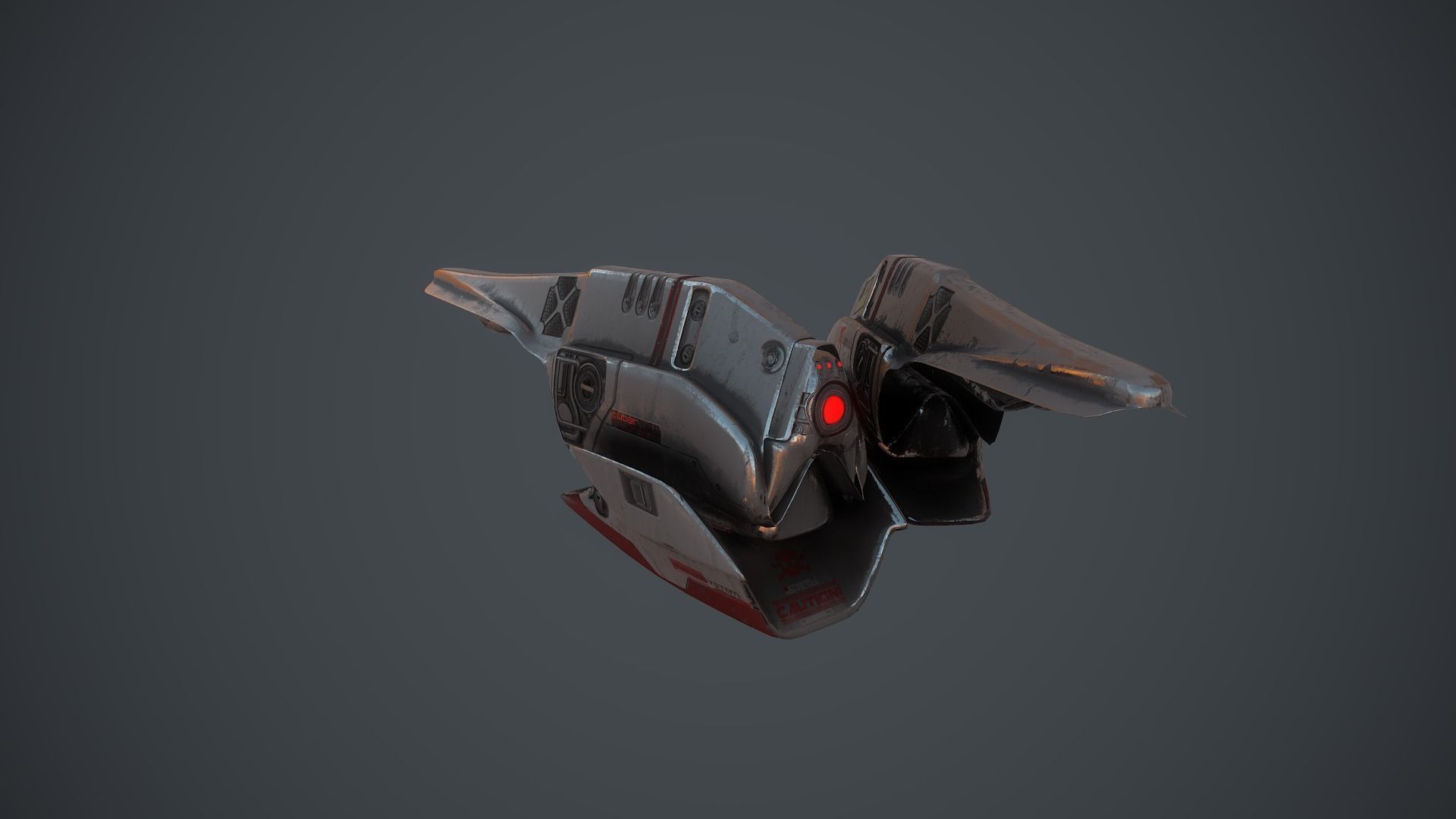 Sci-fi War Drone Low-poly 3D model_23