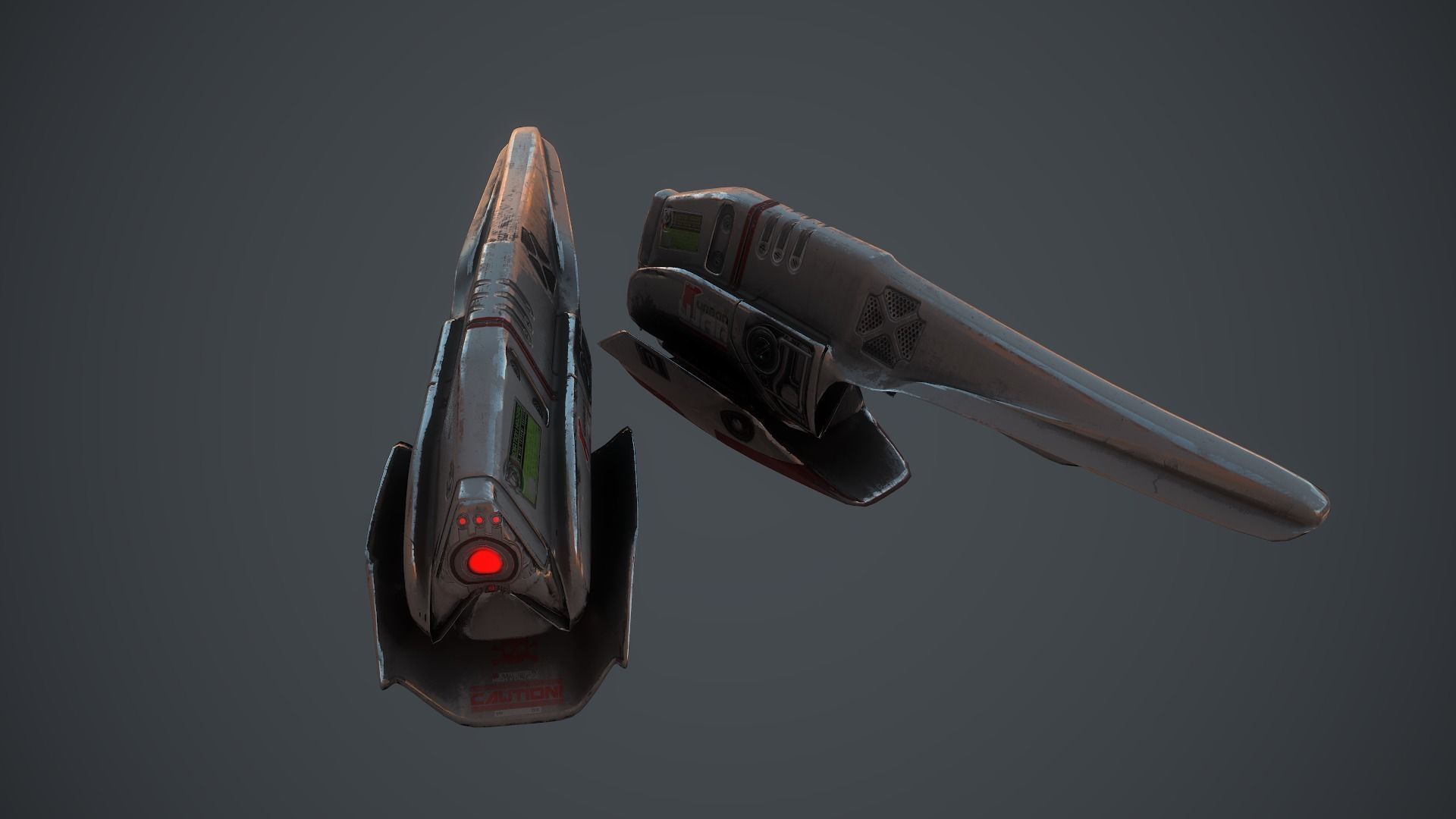 Sci-fi War Drone Low-poly 3D model_24