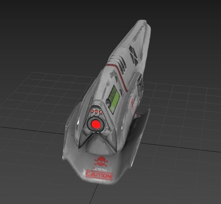 Sci-fi War Drone Low-poly 3D model_8