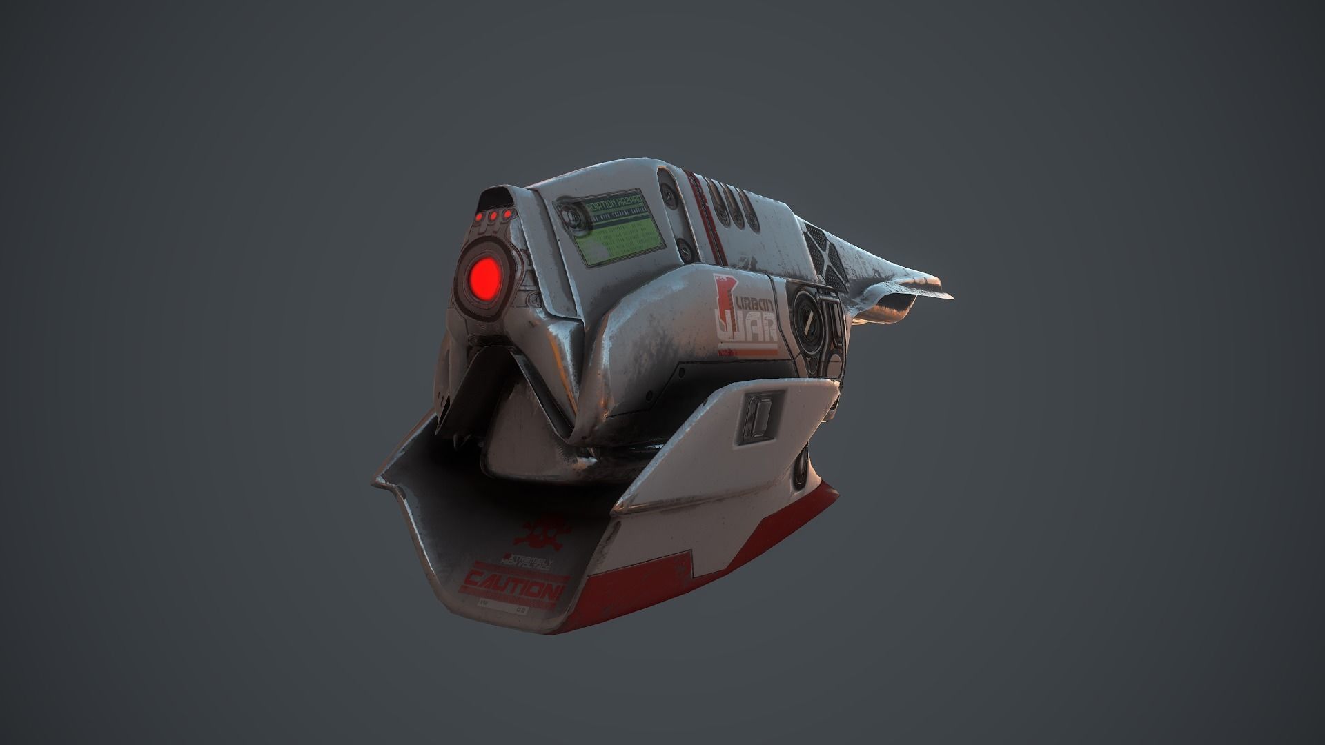 Sci-fi War Drone Low-poly 3D model_5