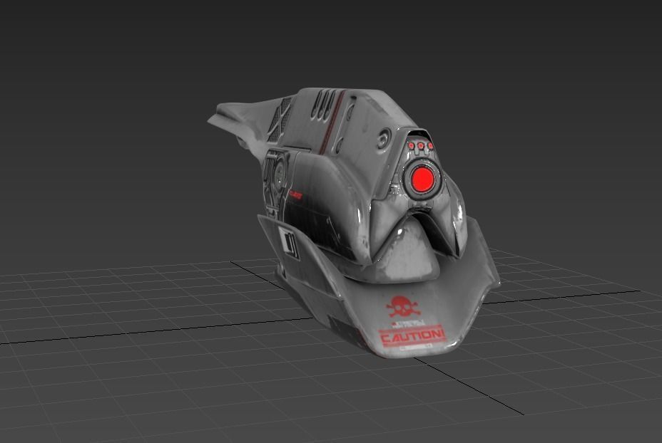 Sci-fi War Drone Low-poly 3D model_7