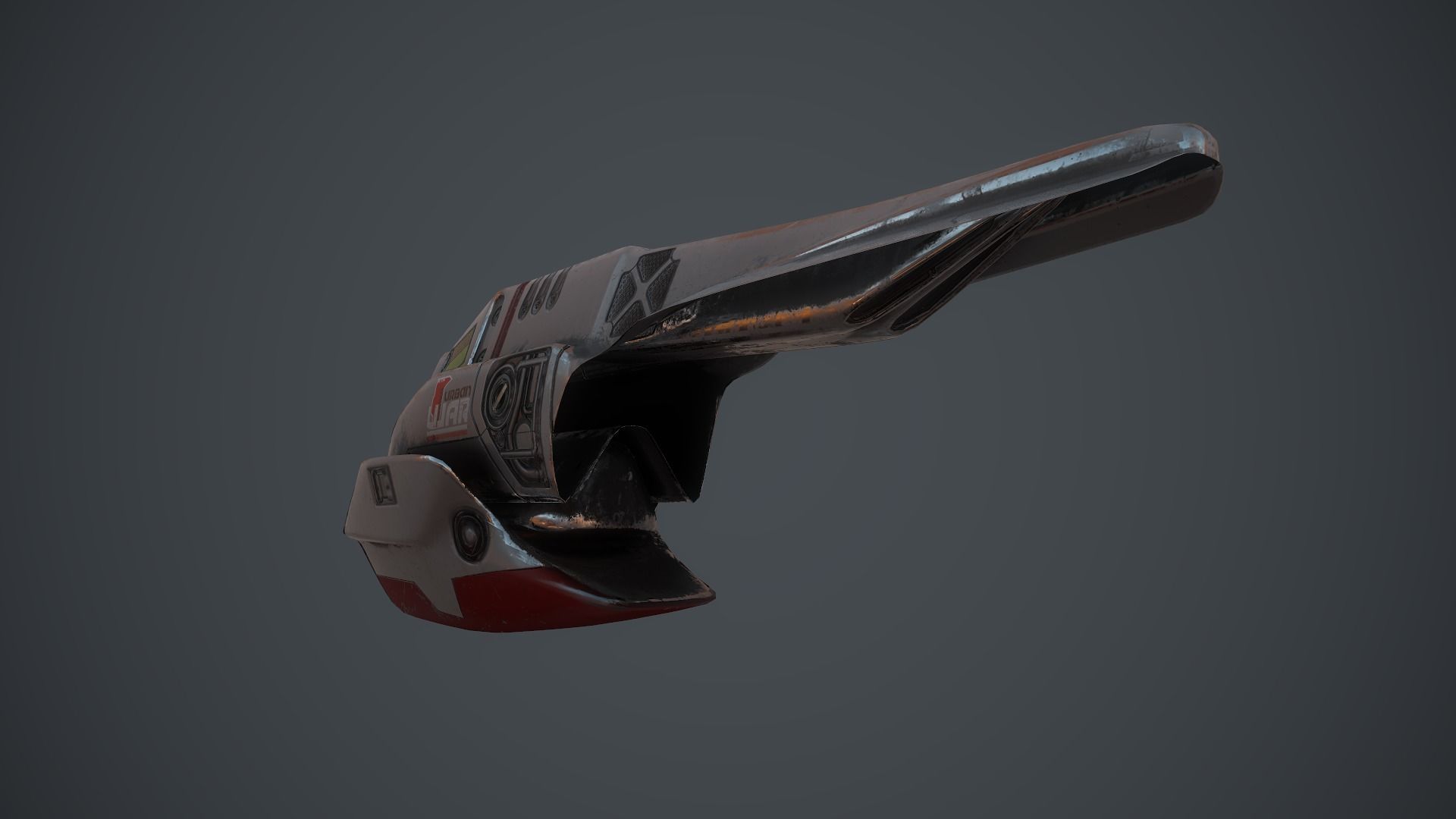 Sci-fi War Drone Low-poly 3D model_18