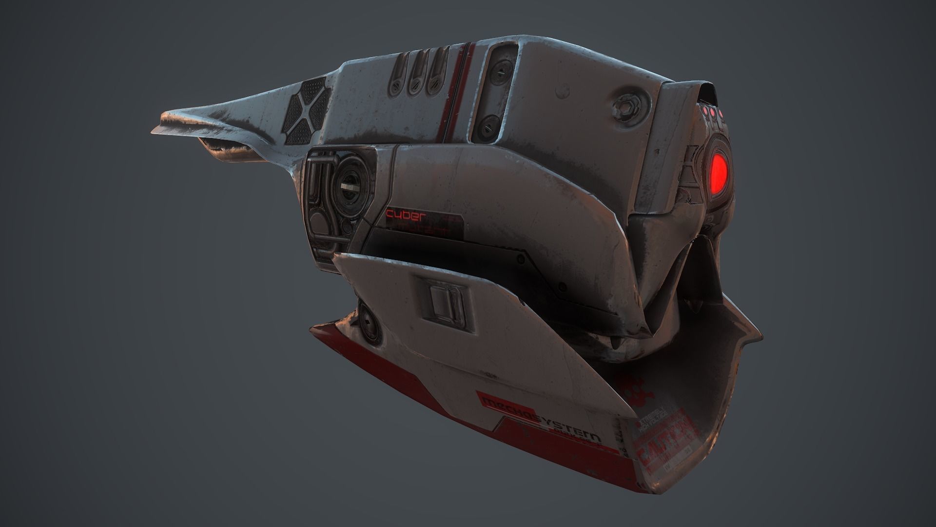 Sci-fi War Drone Low-poly 3D model_2
