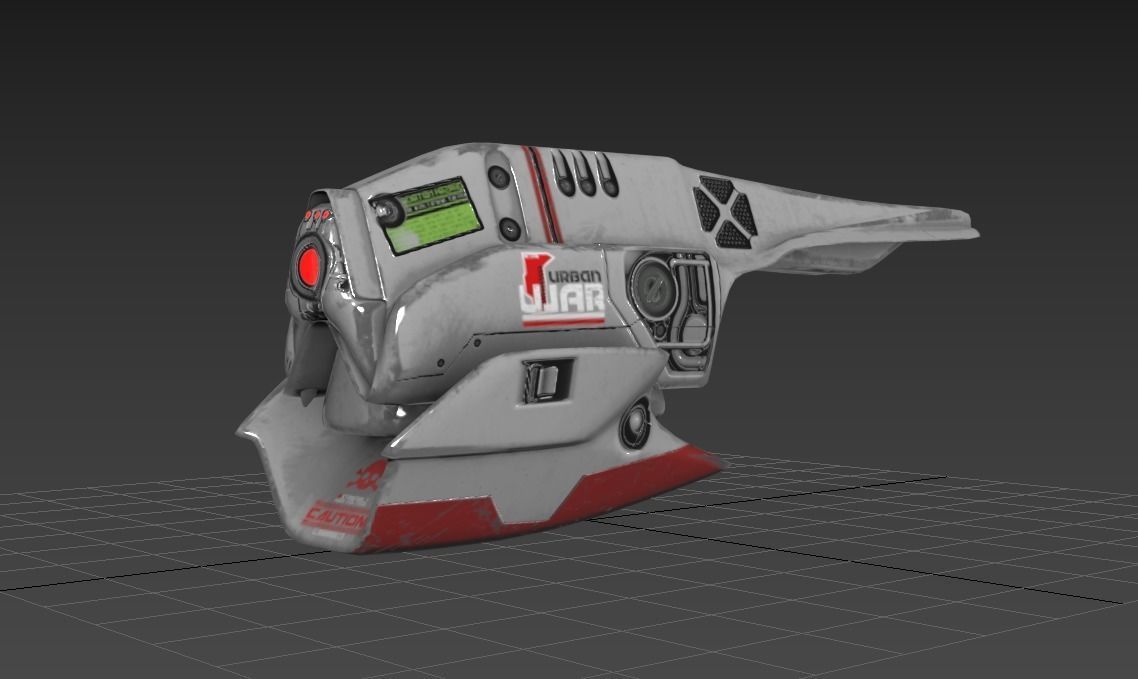 Sci-fi War Drone Low-poly 3D model_6