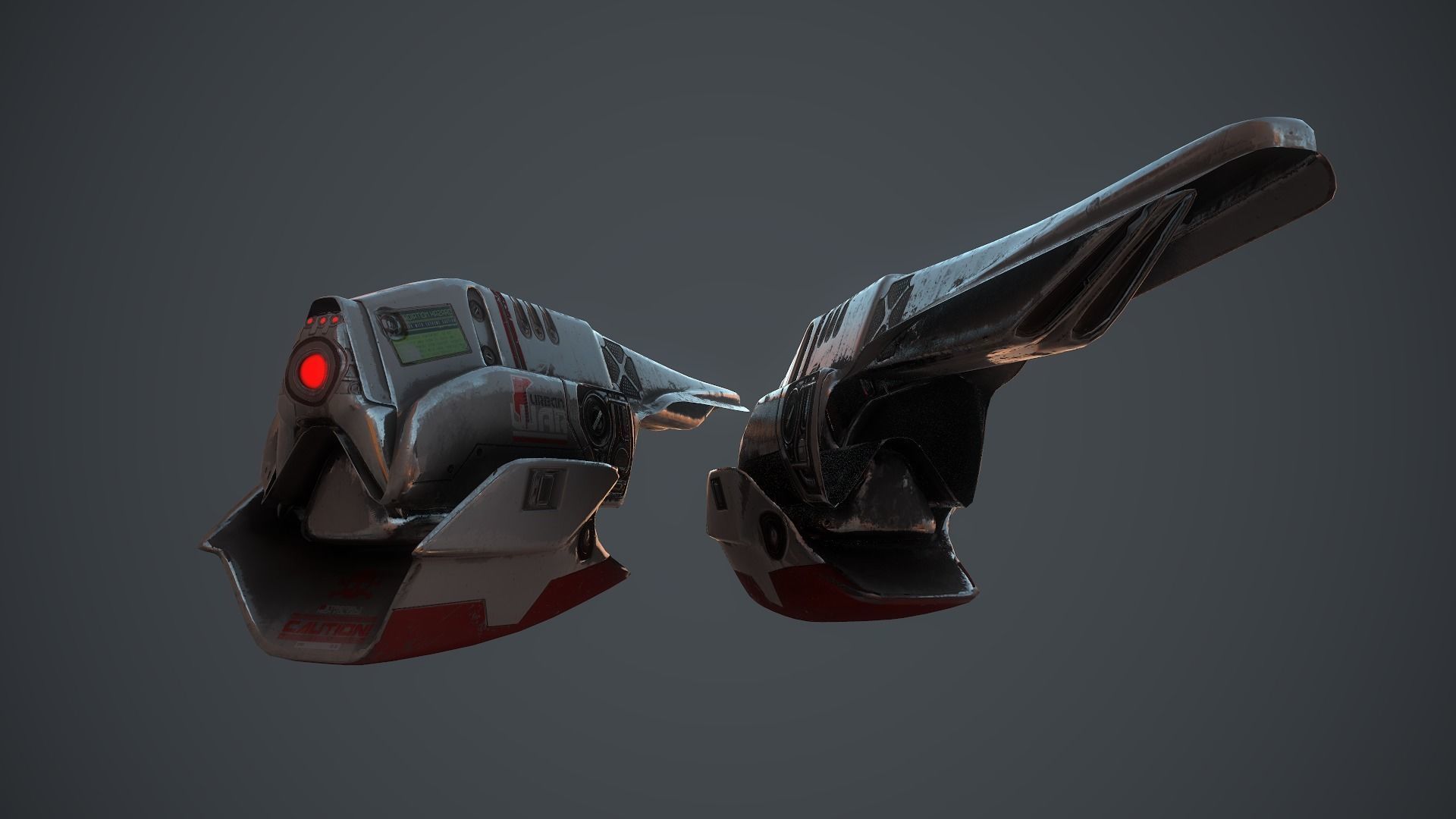 Sci-fi War Drone Low-poly 3D model_4