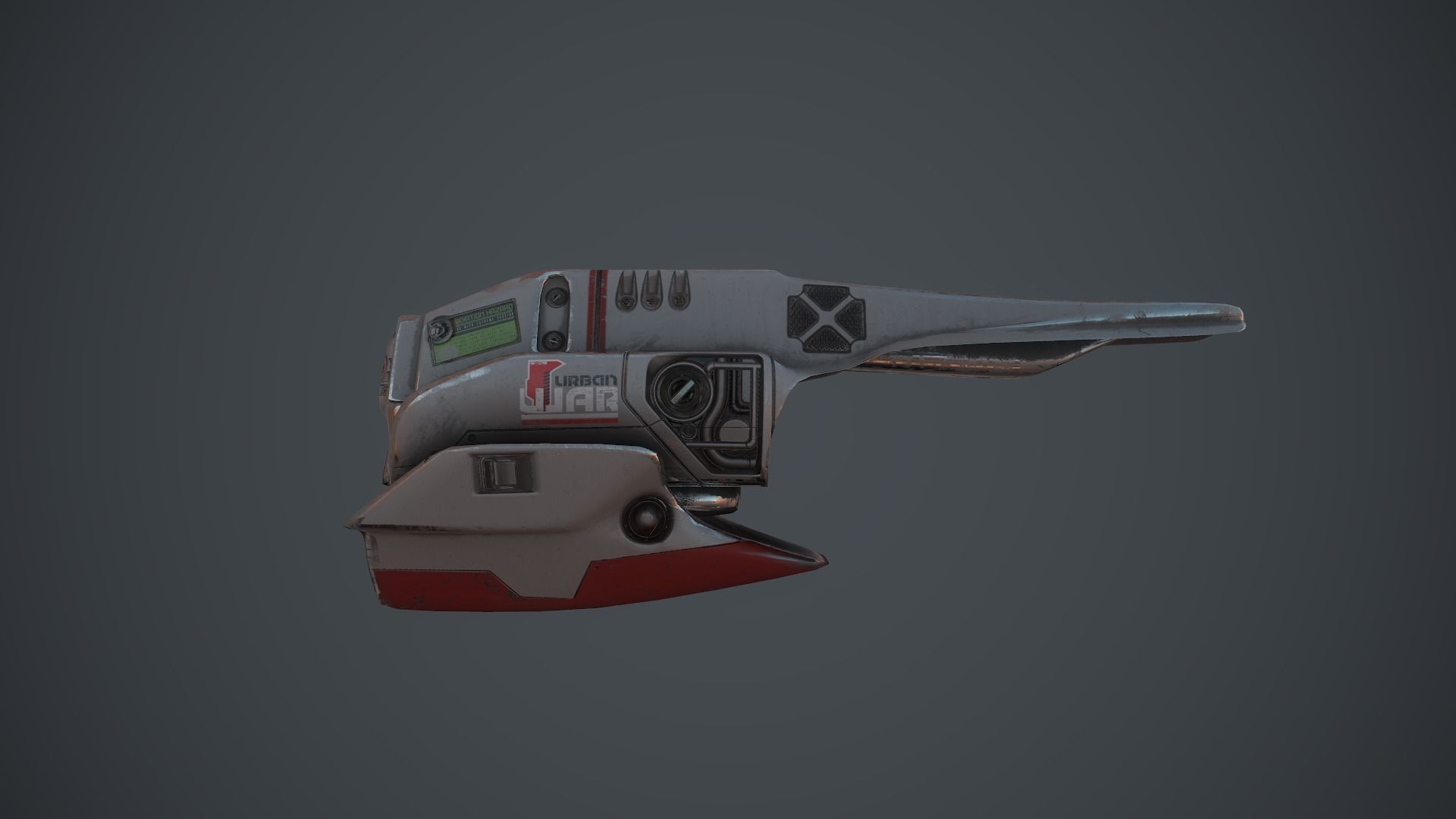 Sci-fi War Drone Low-poly 3D model_9