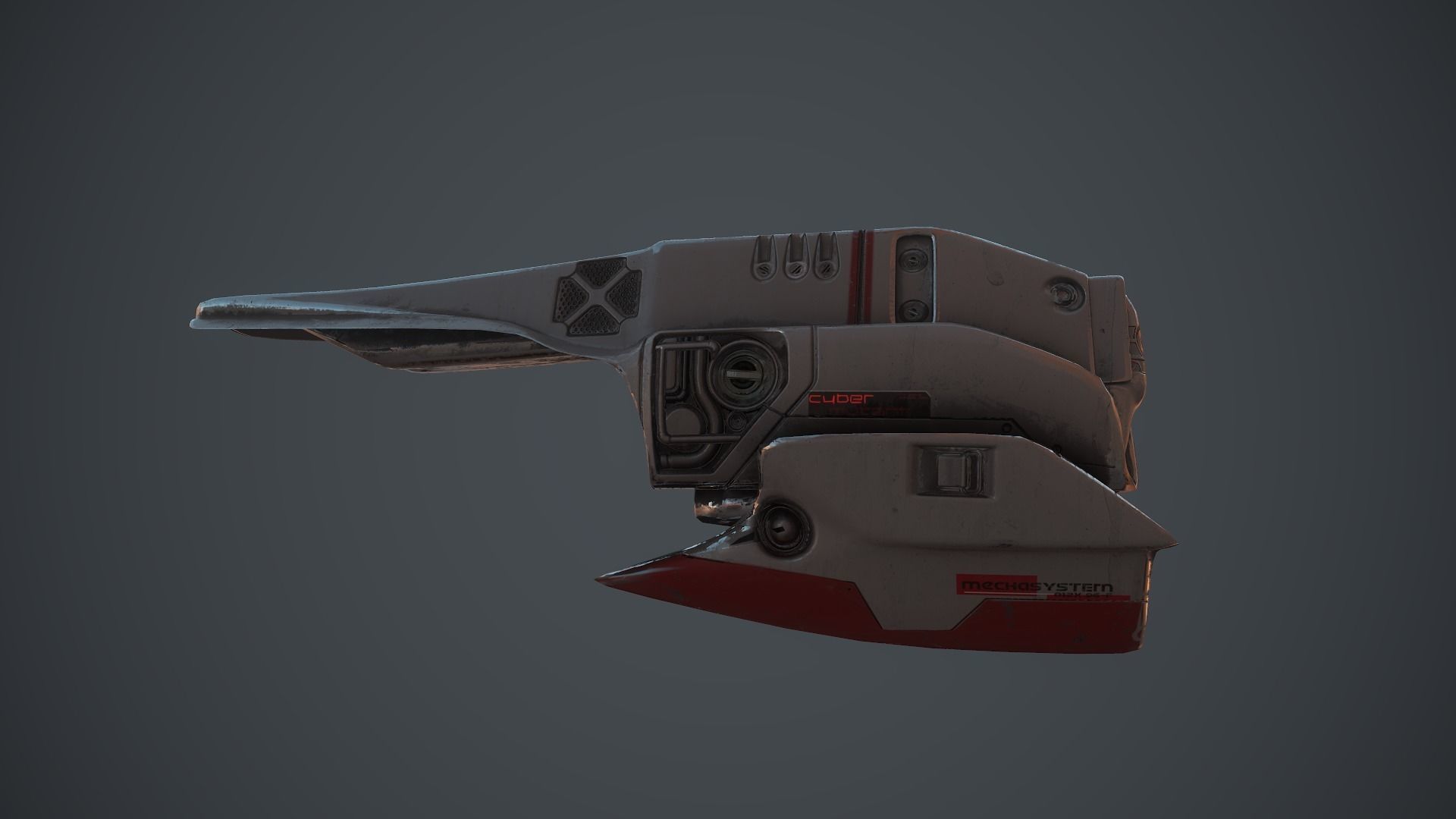 Sci-fi War Drone Low-poly 3D model_12