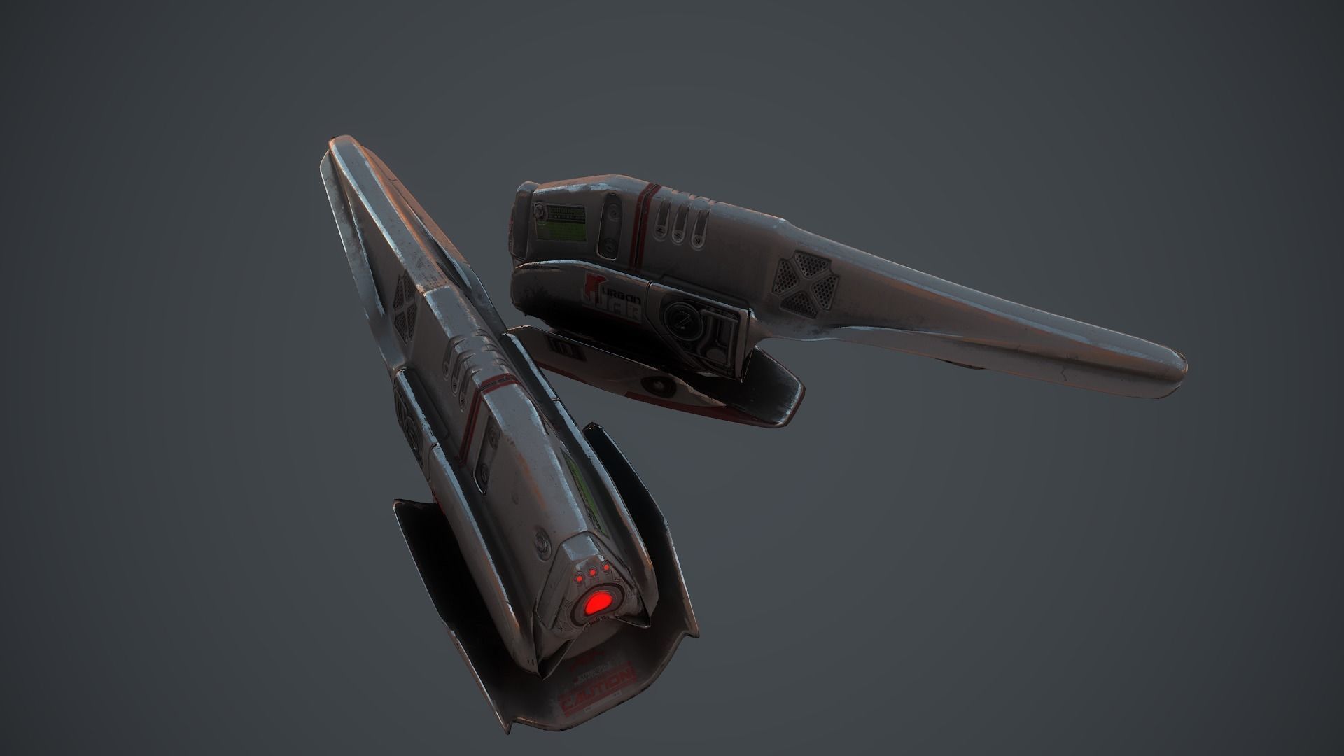 Sci-fi War Drone Low-poly 3D model_21