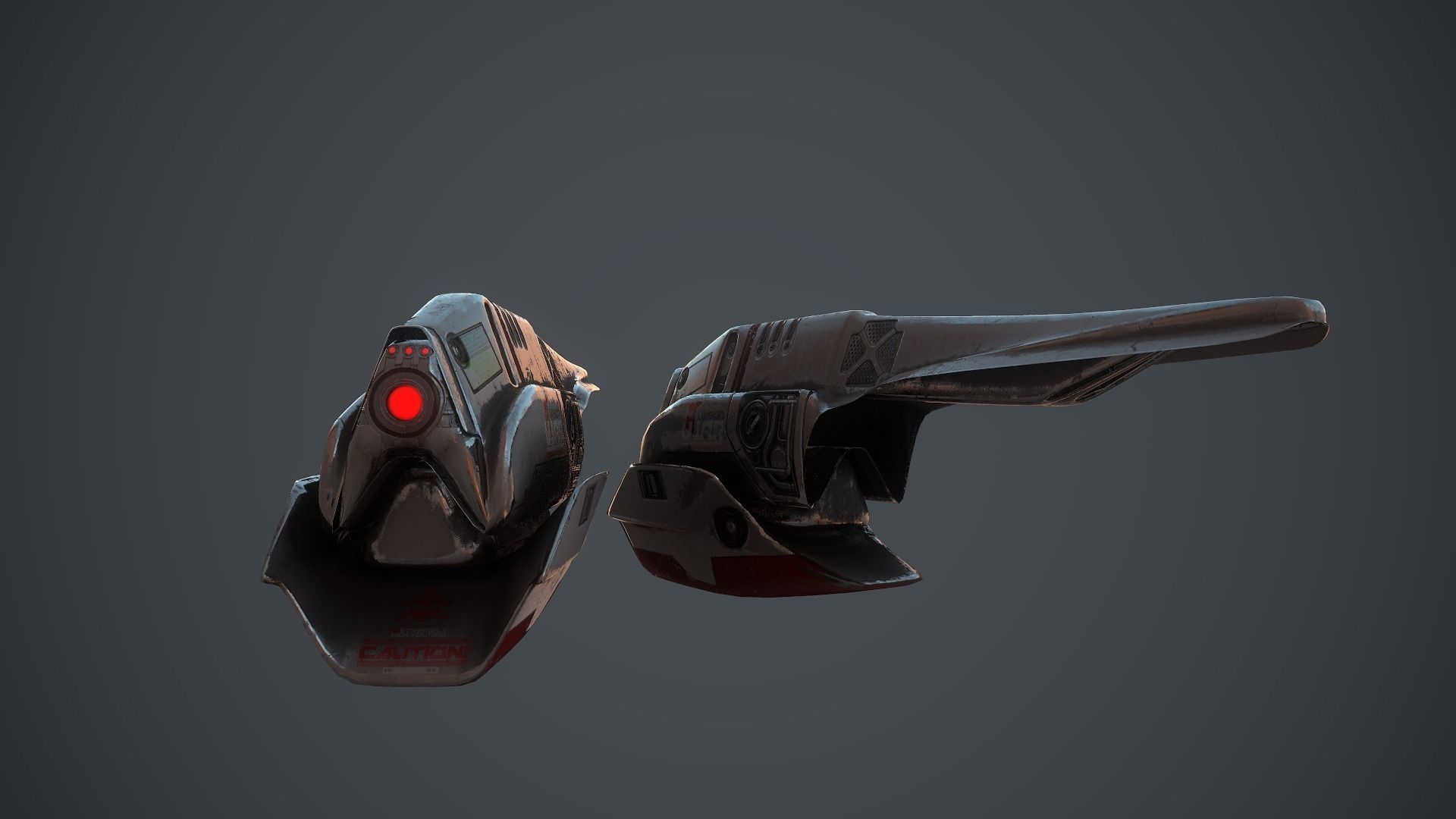 Sci-fi War Drone Low-poly 3D model_20