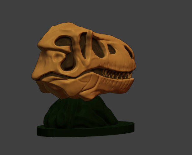 T Rex Skull Ornament 3D print model_2