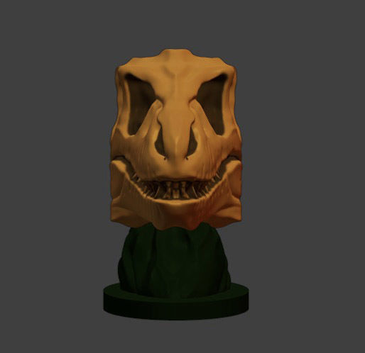 T Rex Skull Ornament 3D print model_1